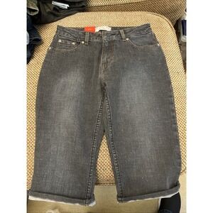 Levi Strauss Signature Gold Midrise Bermuda Shorts Womens 8 W29 Blue Denim NWT